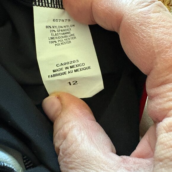 SPEEDO TUMMY CONTROL ONE PIECE SWIMSUIT SWIMWEAR Black with Red Sz 12 - Picture 3 of 4